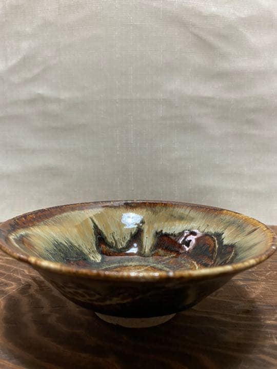 平茶碗　赤膚　尾西楽斉造　茶道具