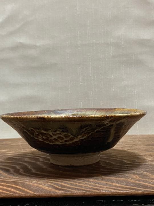 平茶碗　赤膚　尾西楽斉造　茶道具