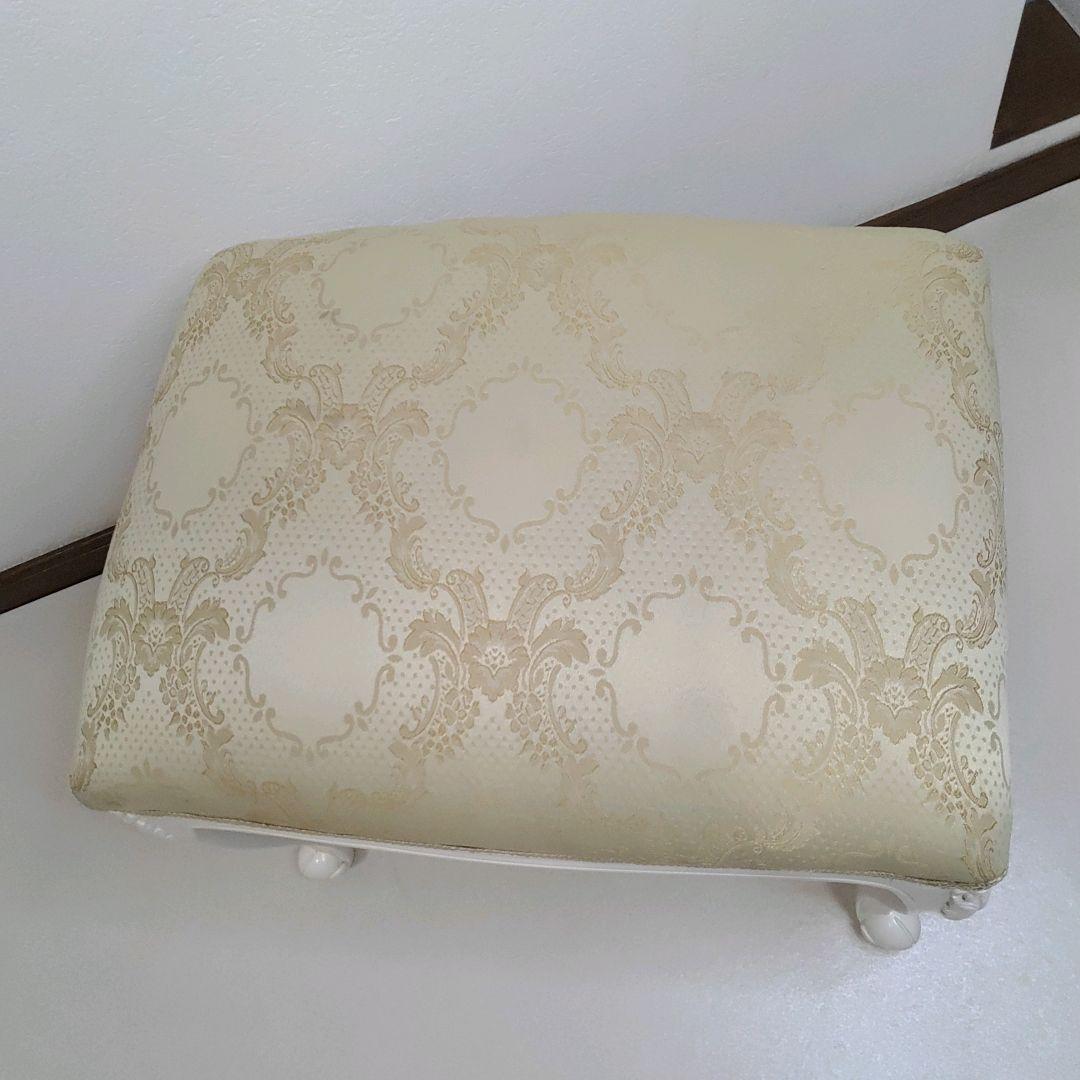 ホワイト 猫脚スツール ロココ調 アンティーク