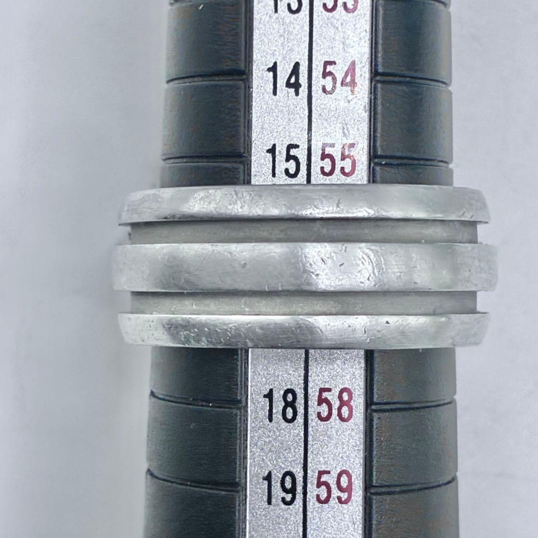 【希少】ティファニー　グルーブド　リング　ダブルライン　16号　シルバー　美品