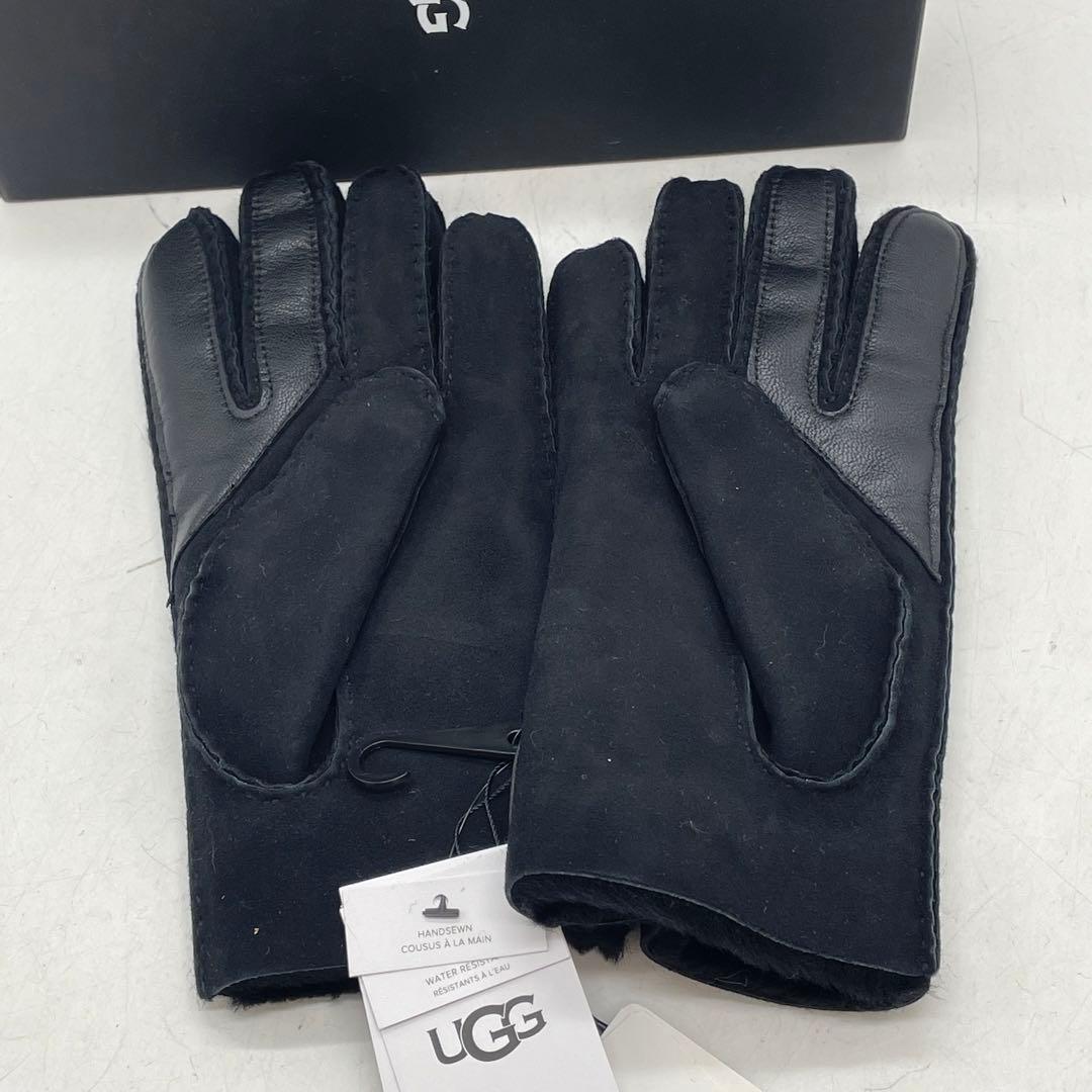 KO1546□アグ手袋 シープスキン グローブ ブラック メンズ Mサイズ