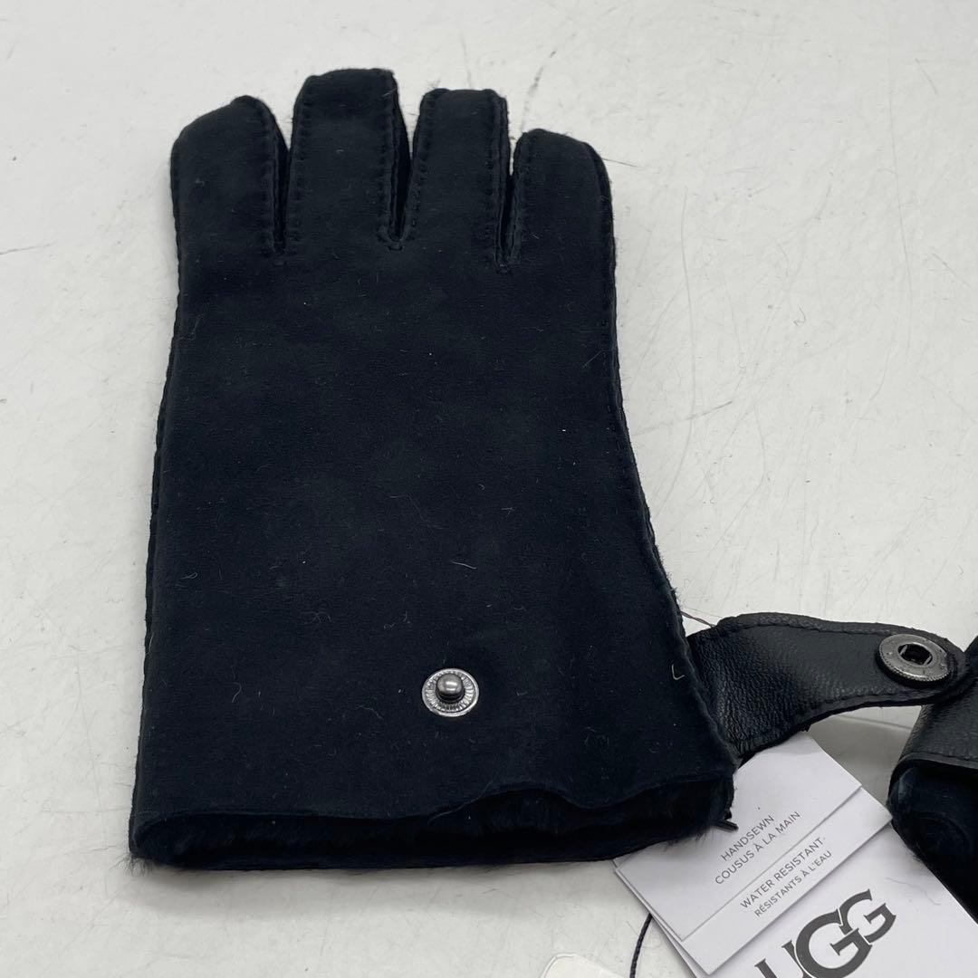 KO1546□アグ手袋 シープスキン グローブ ブラック メンズ Mサイズ