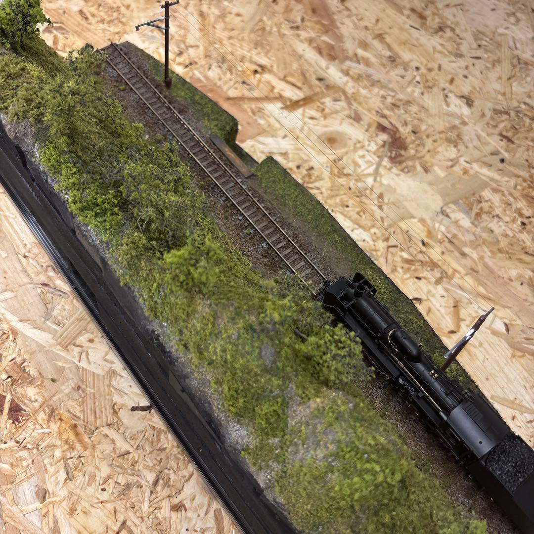 【ケースあり】Nゲージ 撮影背景 保管用ジオラマ -樹々の傍らを走る線路-