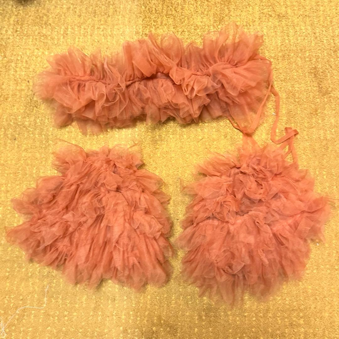 オレンジ フリル カラードレス イサムモリタ風