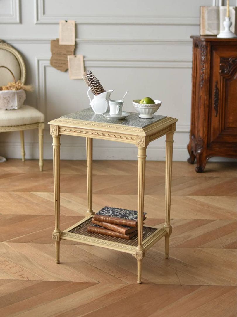 フランス　1900年アンティーク　大理石サイドテーブル