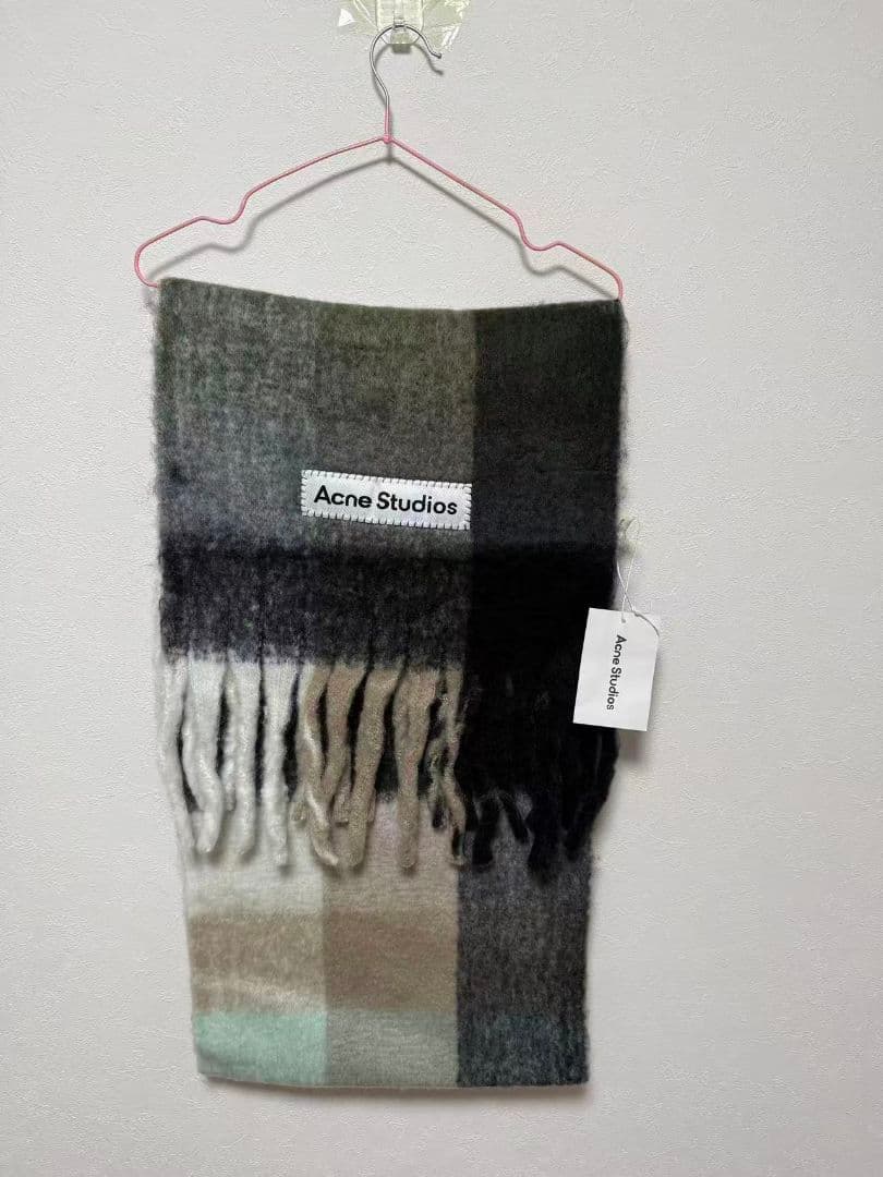 【人気】Acne Studios モヘアチェックスカーフ アクネストゥディオズ