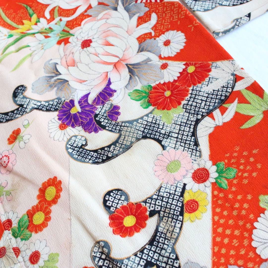 七五三 7歳 女の子 子供 アンティーク 着物 帯 セット