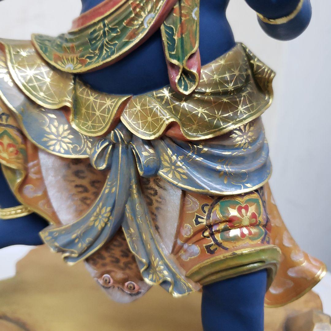 Ｂフライデー極彩色 錐金特上彫り烏枢沙摩明王8寸立五大明王の一人 高さ約57cm