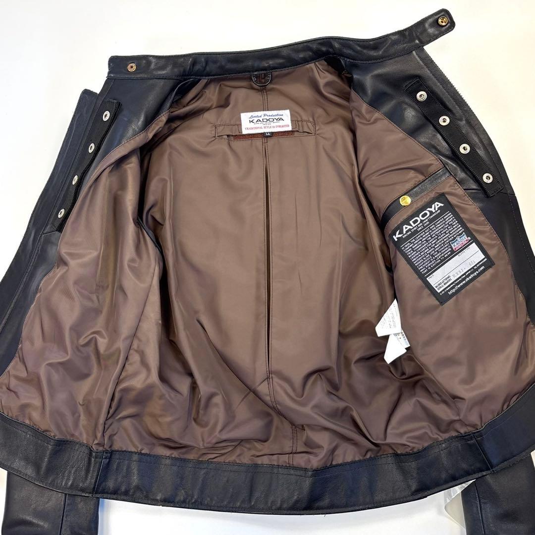 【未使用タグ付き】KADOYA カドヤ LL シングルライダース 牛革 黒