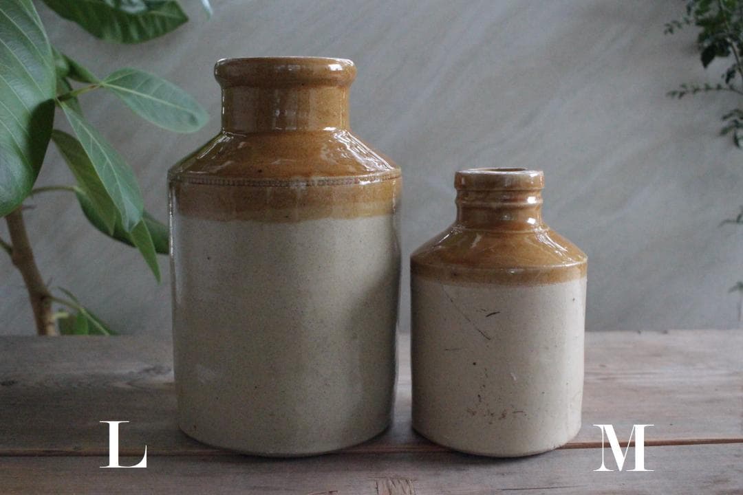 Lサイズ/イギリス陶器ストーンウェアボトル/アンティーク・ヴィンテージ