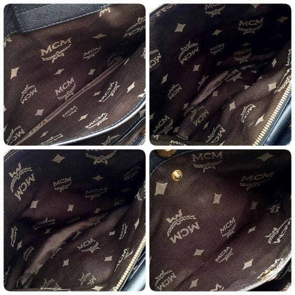 ◆美品◆ エムシーエム MCM ハンドバッグ トートバッグ 鞄 レザー 黒系