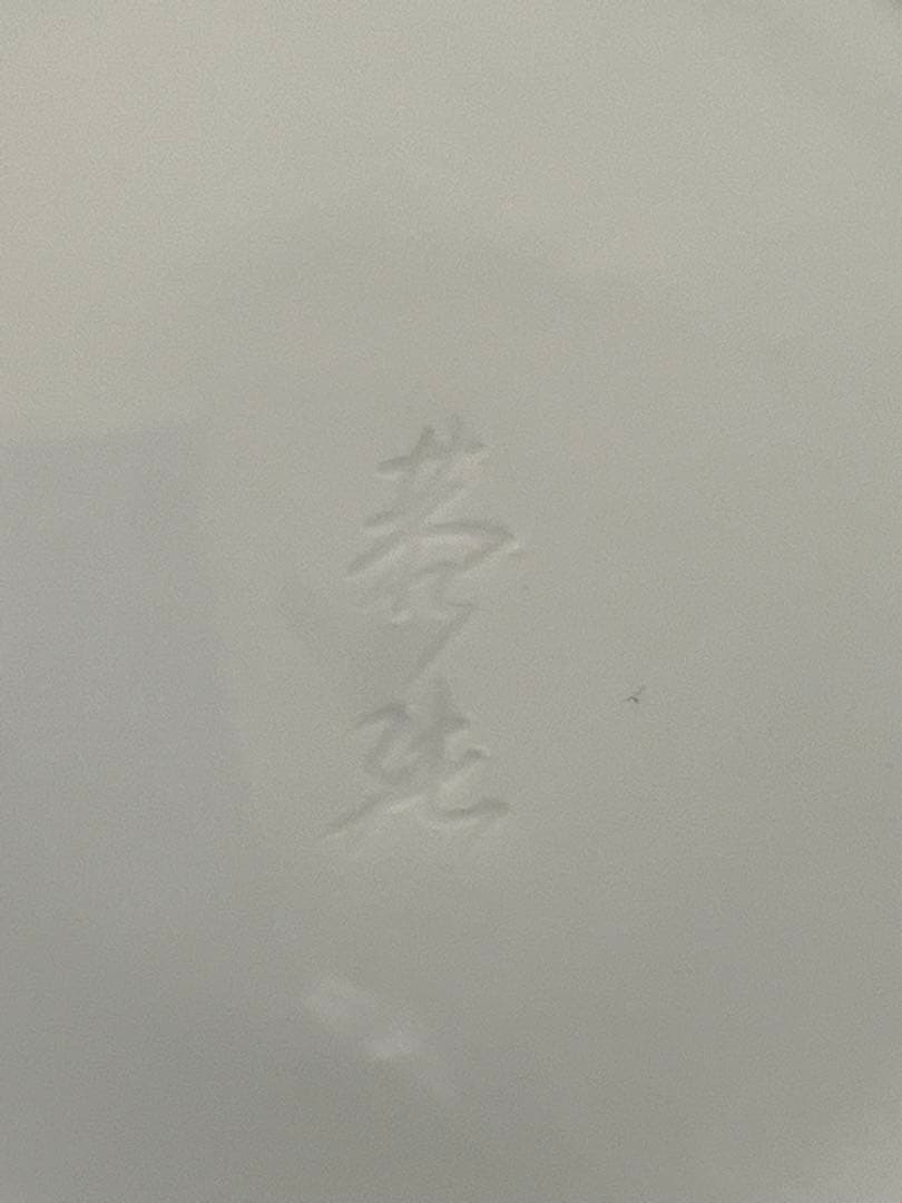 名工　中尾恭純作　白磁牡丹文皿立付き