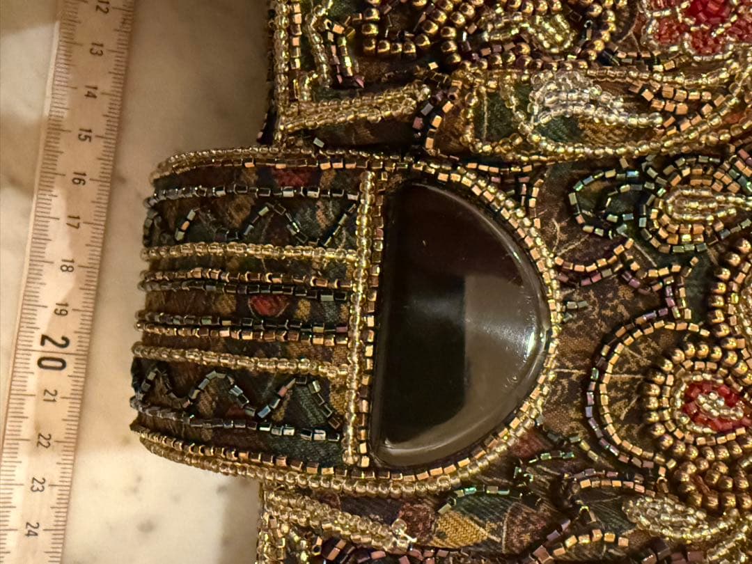 精巧なビーズ刺繍　和装バッグ　新品未使用