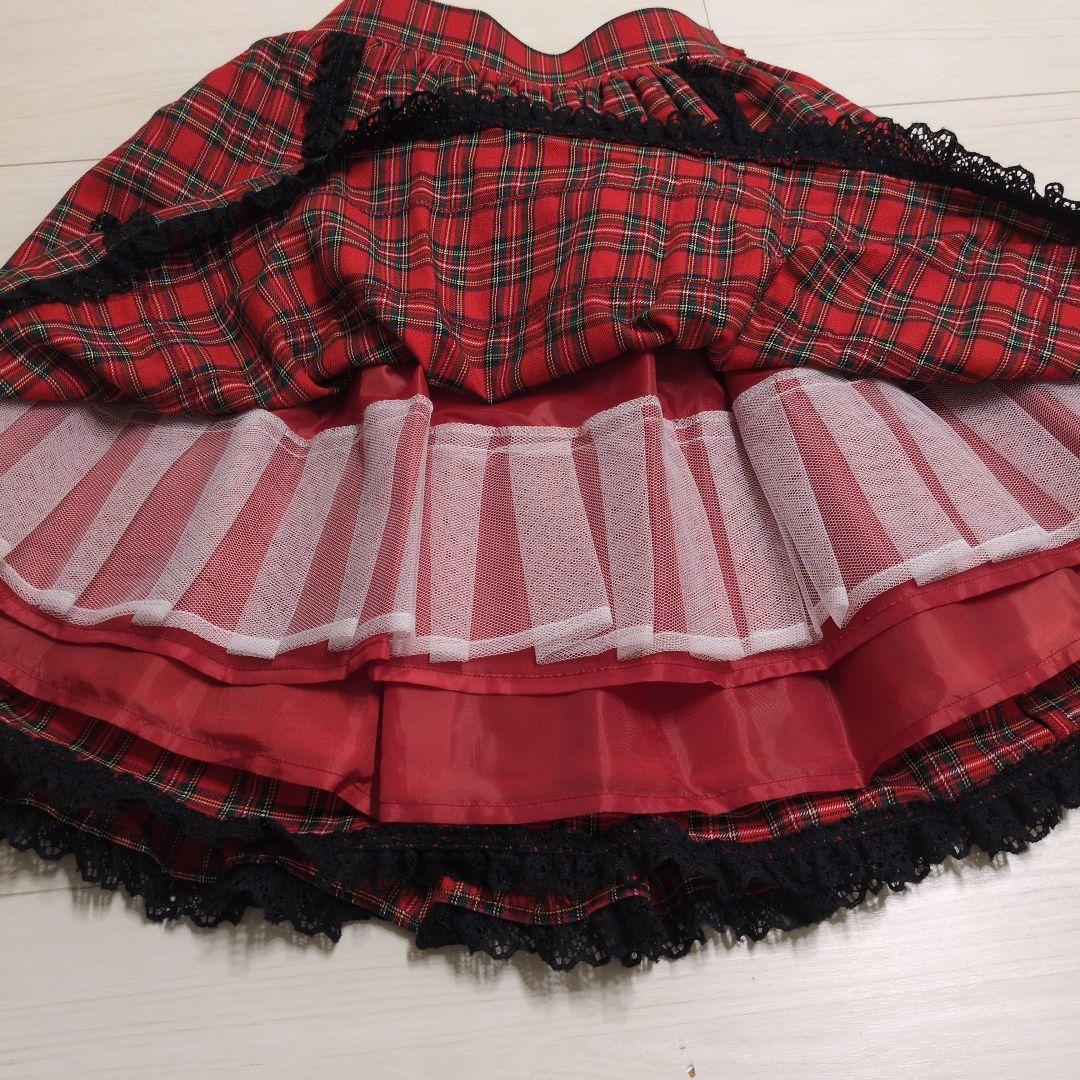 メタモルフォーゼ　ギンガムチェック フレアスカート