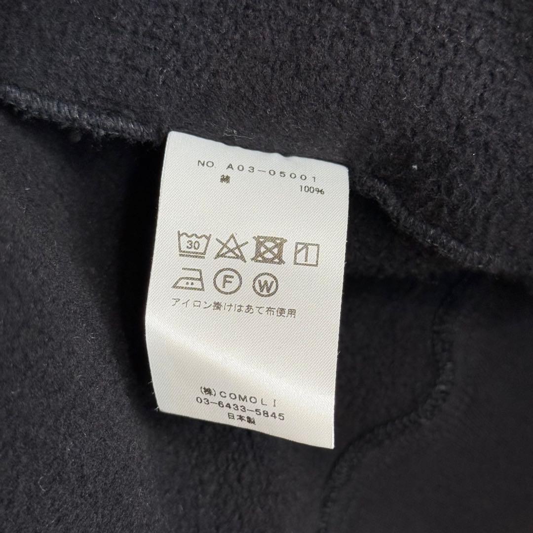 COMOLI コモリ 24aw コットン 裏毛ジップパーカー 黒 サイズ4