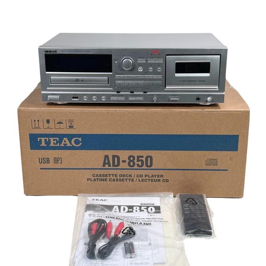 優良中古品・2022年製 TEAC カセット/CDプレーヤー AD-850-SE