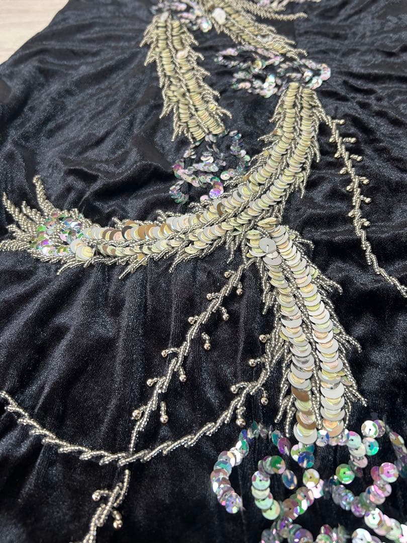 ベロア スパンコール チャイナドレス