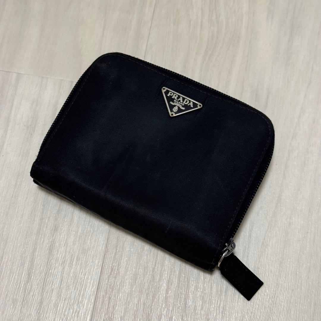 PRADA プラダ　三角ロゴ　ラウンドファスナー　ケース　ミニウォレット