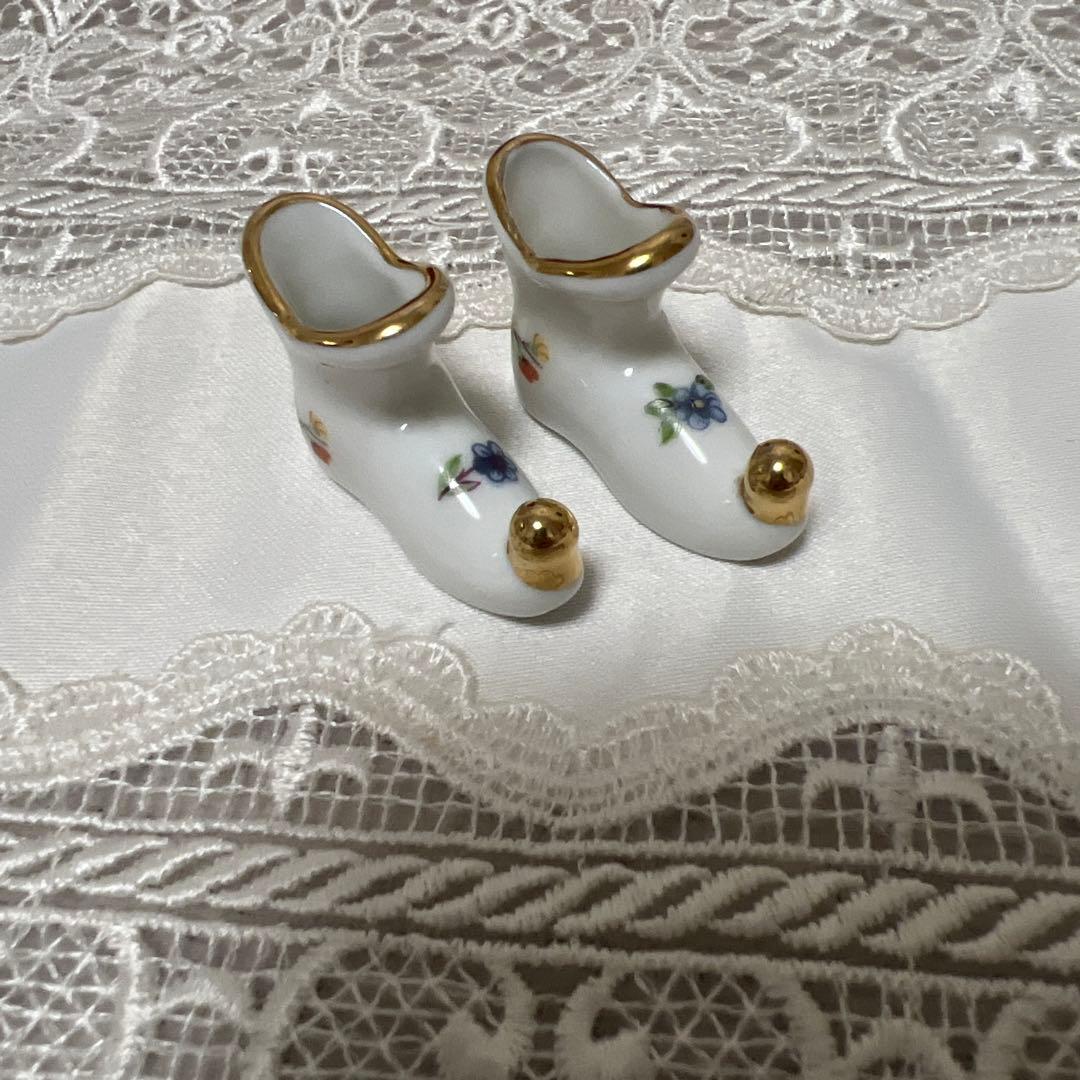 リモージュ　アンティーク　ミニチュア　ブーツ