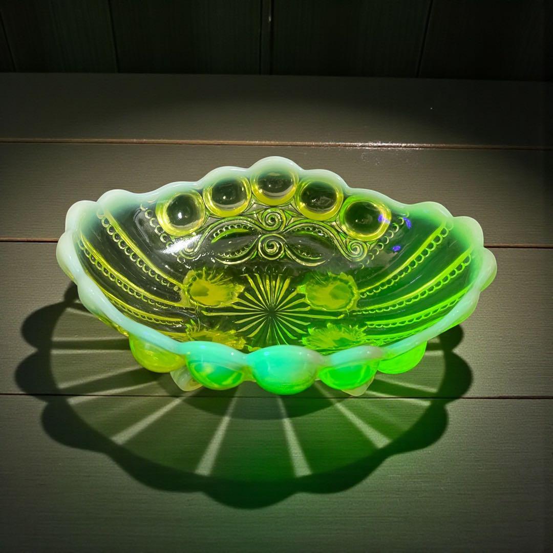 Mosser Glass Jam Dish モッサーグラス ウランガラス