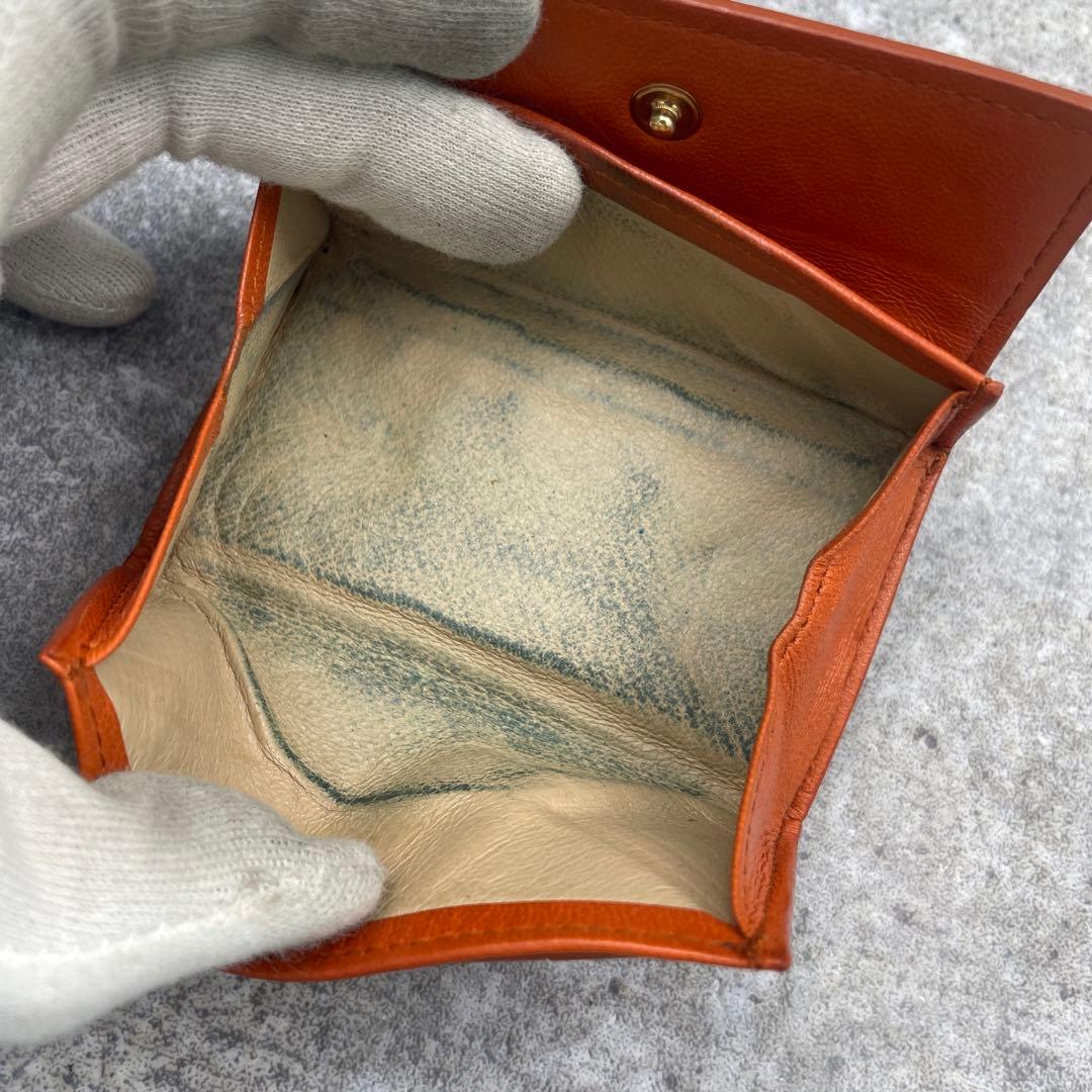 【美品】ボッテガヴェネタ ケース イントレチャート オレンジ レザー
