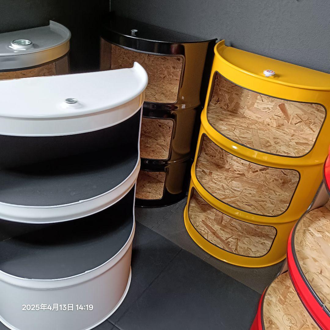 200㍑ドラム缶remakeBOX！イエロー２段