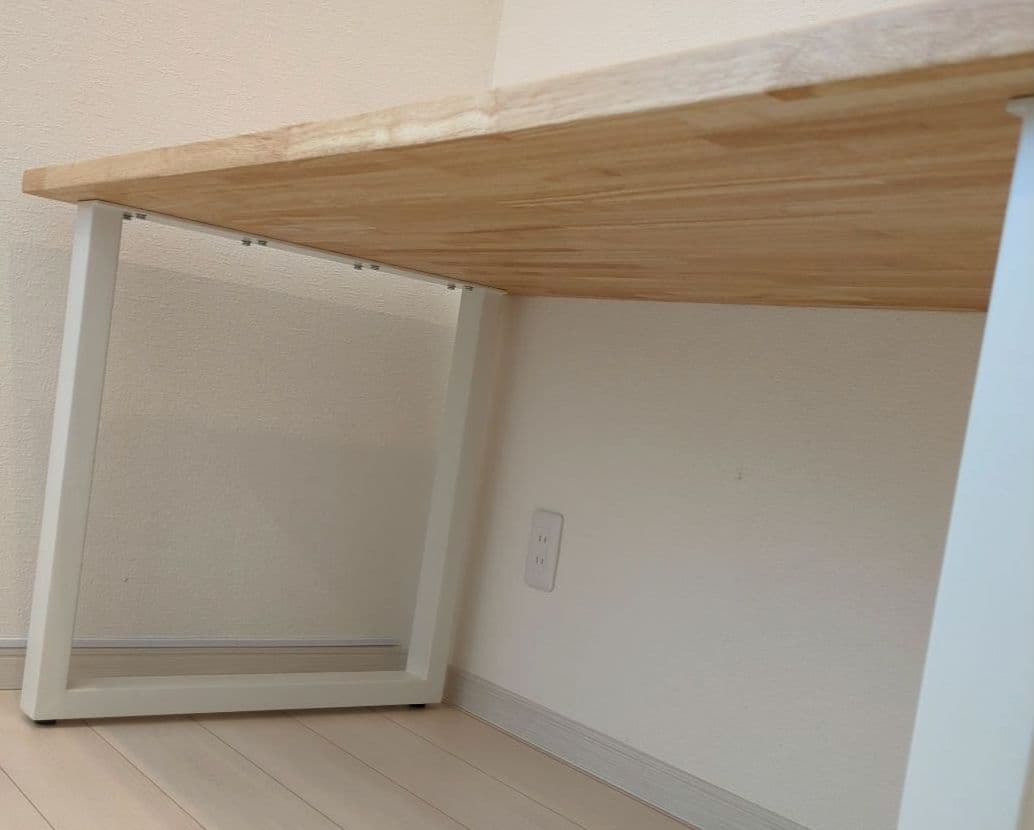 KANADEMONO デスク ラバーウッド White脚