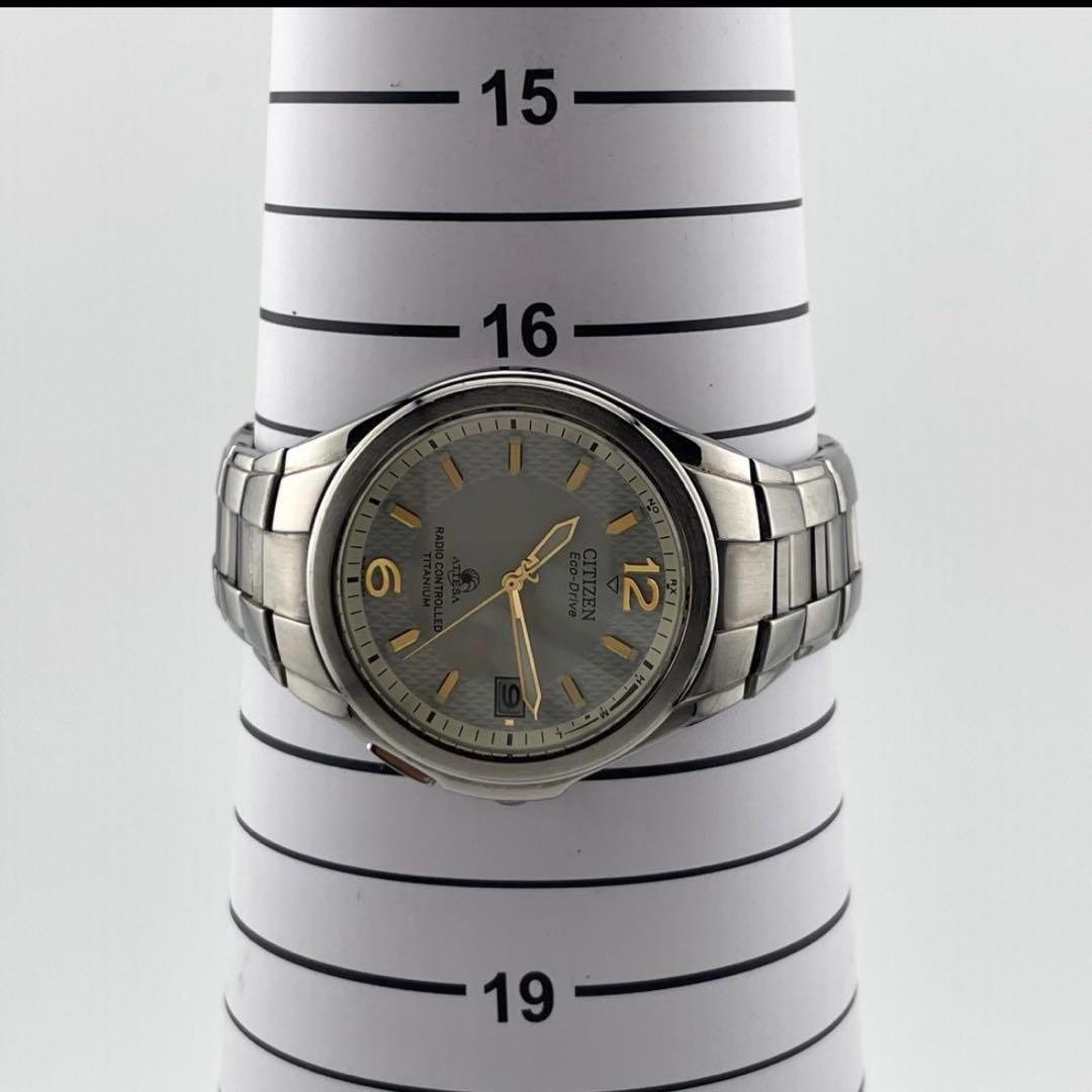 【稼働】シチズン　チタン　アテッサ　エコドライブ　ソーラー　腕時計　デイト