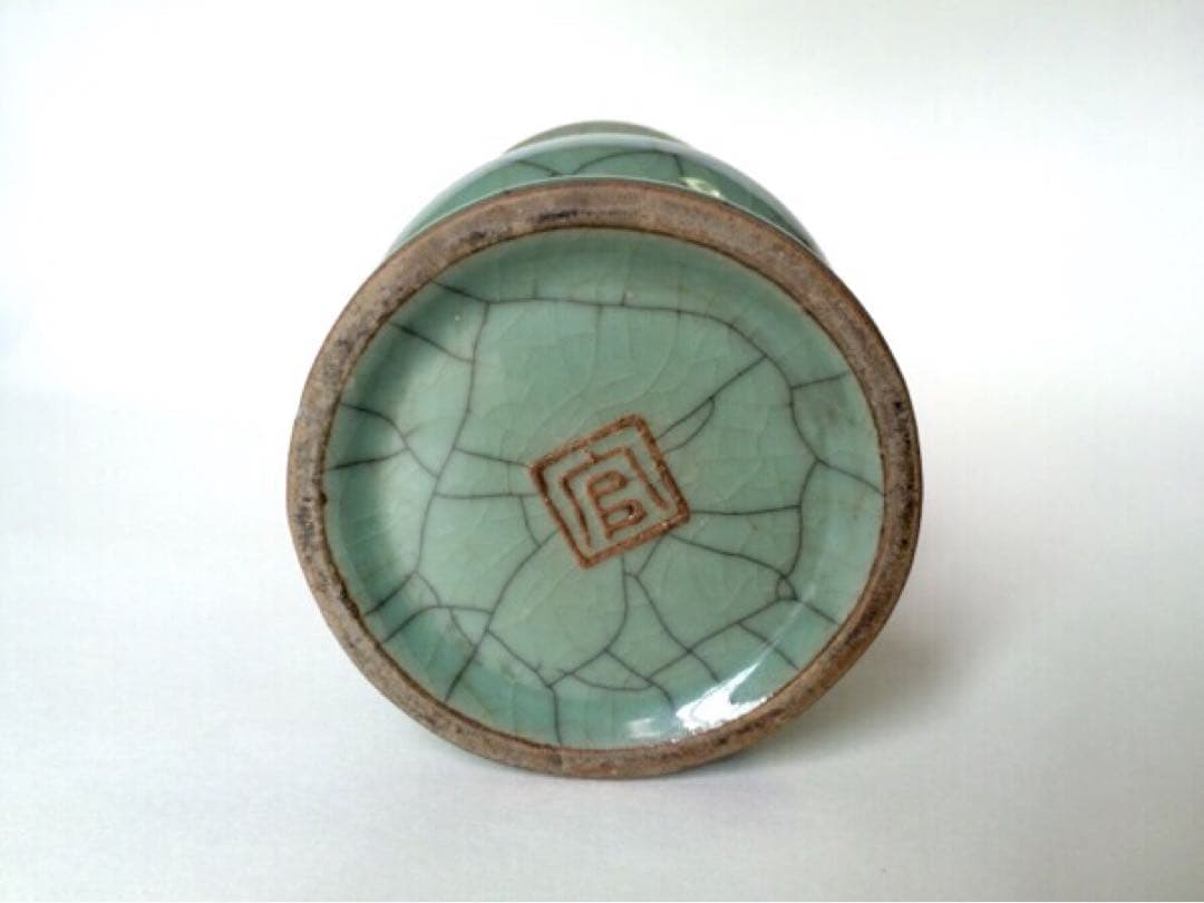 官窯 【哥釉 青瓷尊】　青磁器