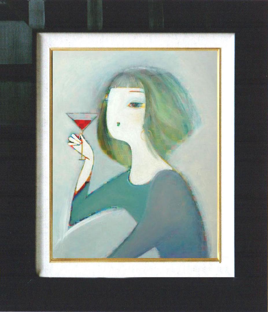 油絵 絵 絵画 インテリア 額付(白) F6-050313 人物 女性像