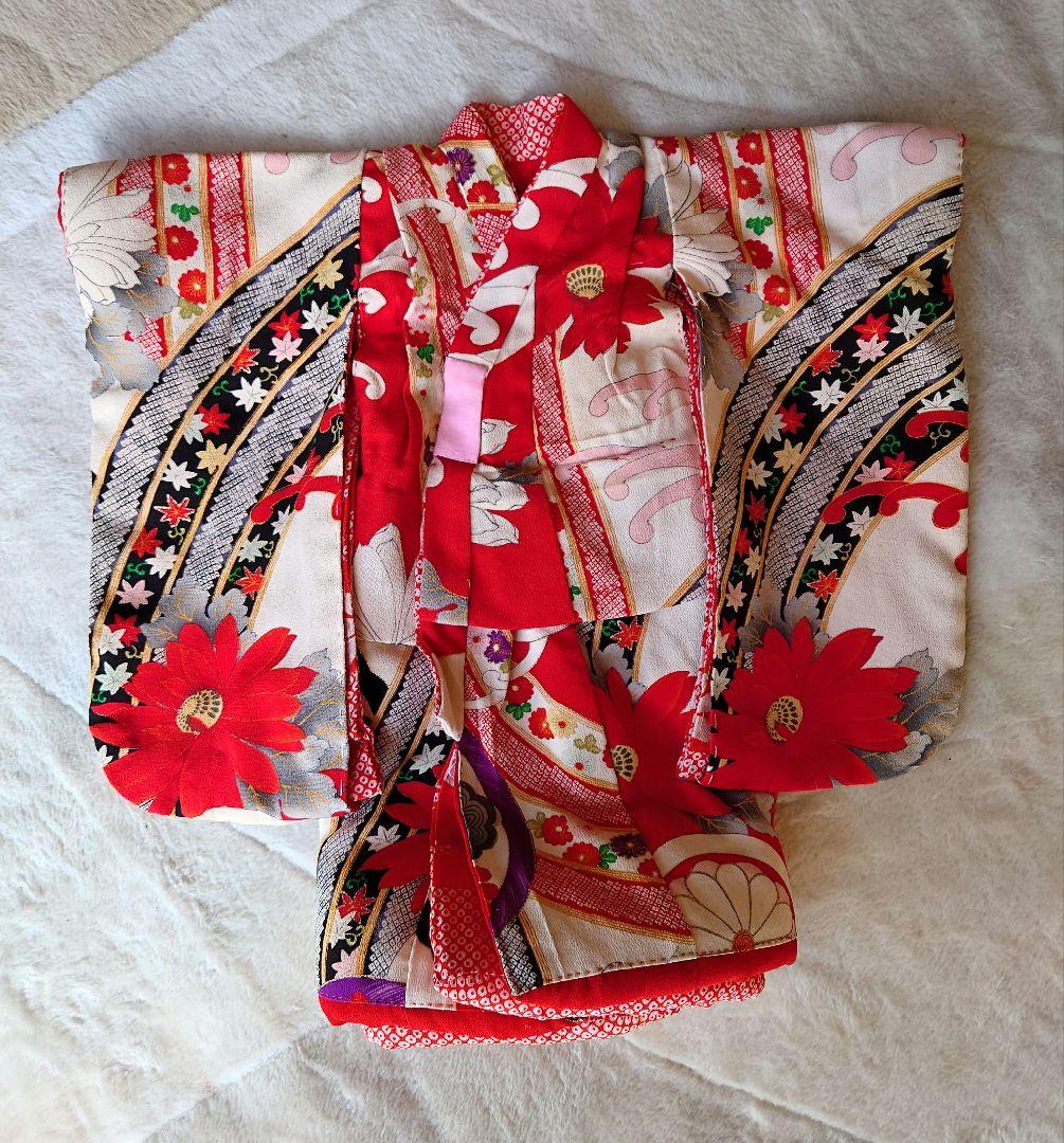 15号さん用の　お着物+帯　半襟おまけでつけます　お人形は含まれません