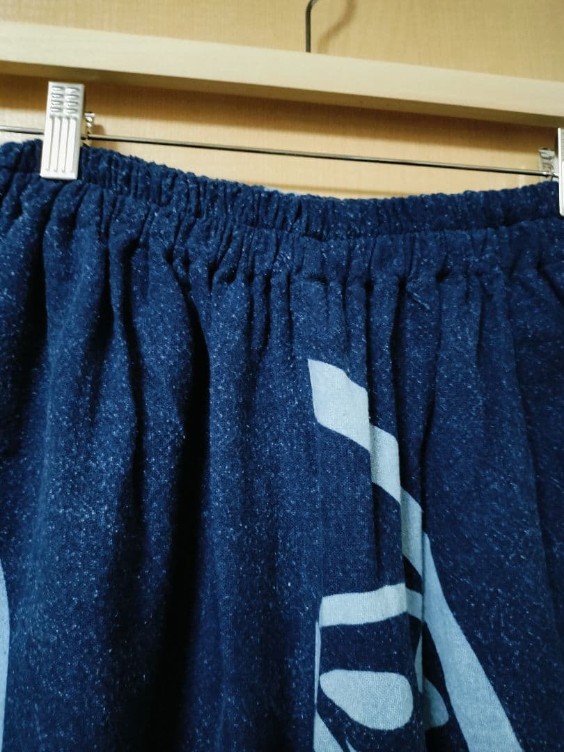 エスニック　バールンパンツ　天然コットン　藍染　新品　タイ製B80