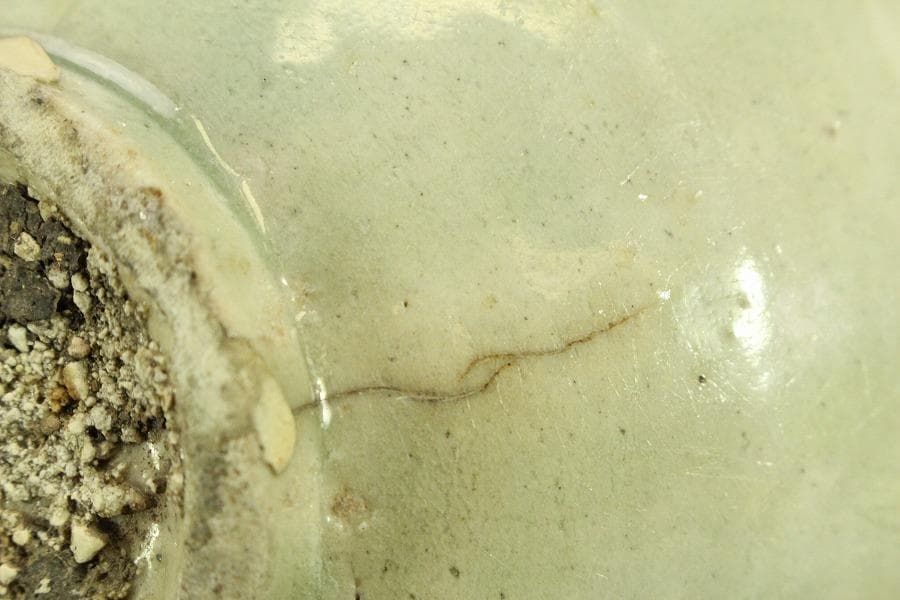 中国美術 青白磁 瓶 時代物(A446)