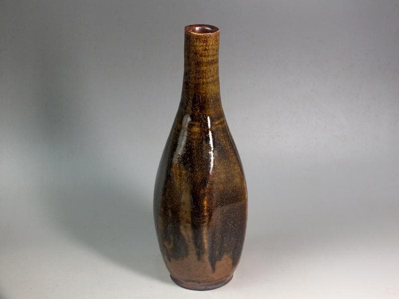 ☆ 利茶土ミルグリム 作 瀬戸釉六角花入 共箱 B2