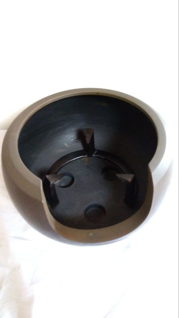 茶道具　大西風炉　風炉釜(前欠け風炉)　宗勘作　五徳　漆敷板付き　未使用