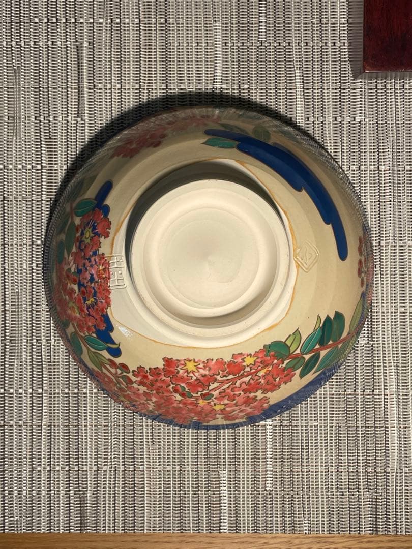 132桑野むつ子 京都 御所の花十二ヶ月【8月百日紅】抹茶椀・和陶皿 しおり付