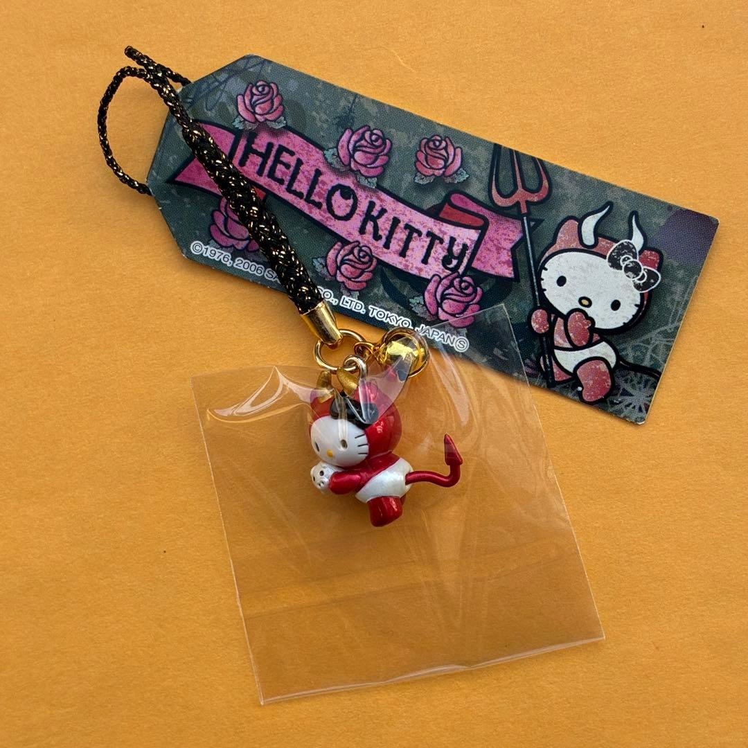 ★超激レア★ハローキティ デビルキティ 赤 5個セット ストラップ 根付 小悪魔