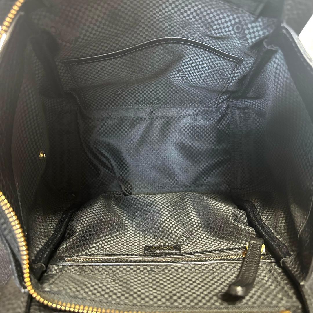 専用品WAKO 銀座和光 シボ革 レザー 黒 ゴールド金具 ハンドバッグ