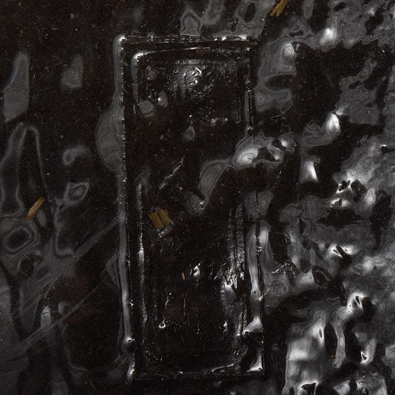 茶道具　伊曽嶋窯　渓古石香作　黒釣舟花入　共布　堀内宗完極め箱　C　R8476