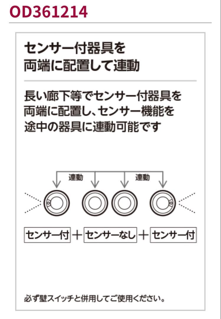 オーデリック 150φ人感センサー付ダウンライト OD361214 ２個