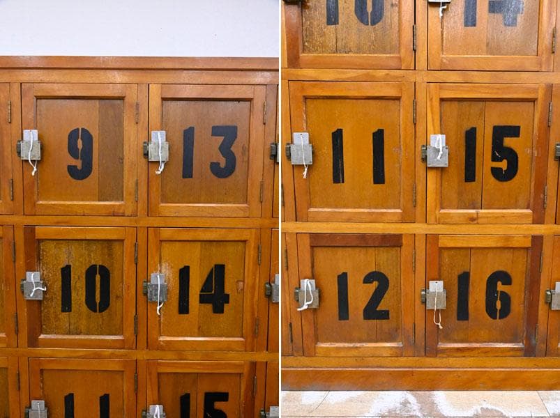 NH11 超稀少 昭和レトロ アンティーク 銭湯 女湯　総無垢 鍵付き