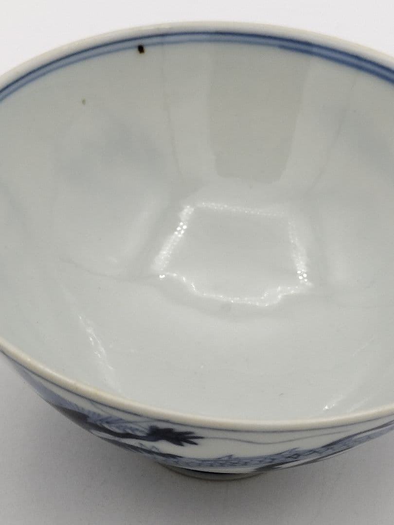 a981 蓋付碗　5客組 染付 龍の絵 爪5本 宝珠 祖母懐 古物 懐石 会席