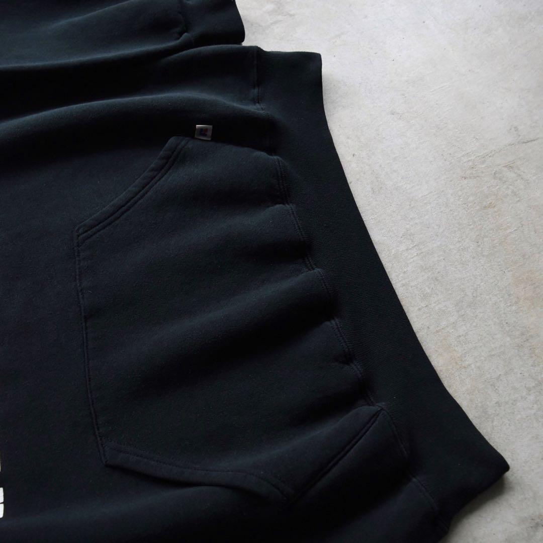 90sラッセル russel カレッジ プルオーバー パーカー 黒 XL