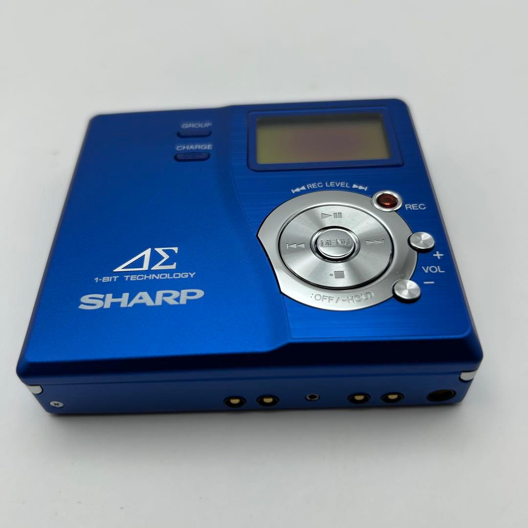 ほぼ未使用品　SHARP ポータブルMDプレイヤー　MD-DR77-A ブルー
