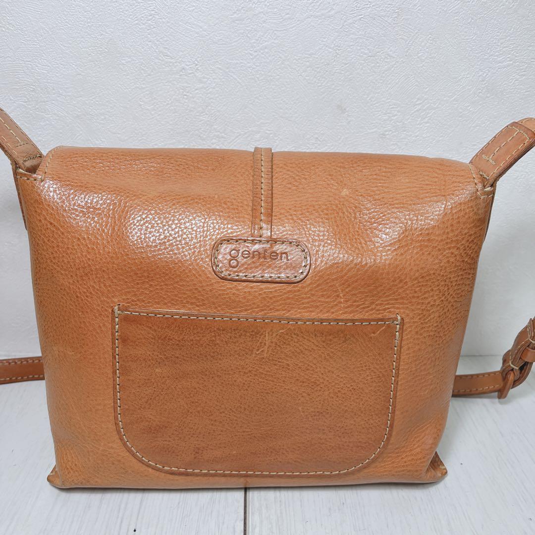 genten バッグ 牛革 ショルダーバッグ ゲンテン レザー 調整可能