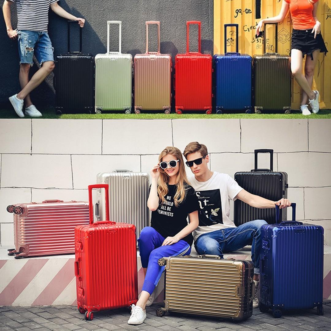 超軽量 アルミフレーム キャリーケース 耐衝撃 TSAロック付　レッド