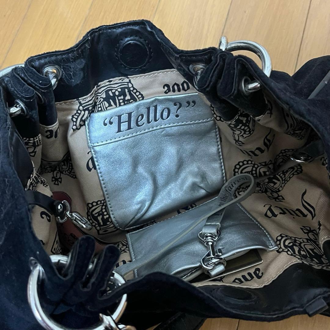 Juicy Couture 黒 ベロアハンドバッグ　y2k グランジ平成ギャル