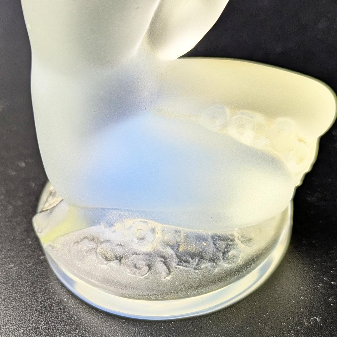 【箱付き極美品】ラリック フロレアル オパルセント ガラス 幻想的な青 裸婦