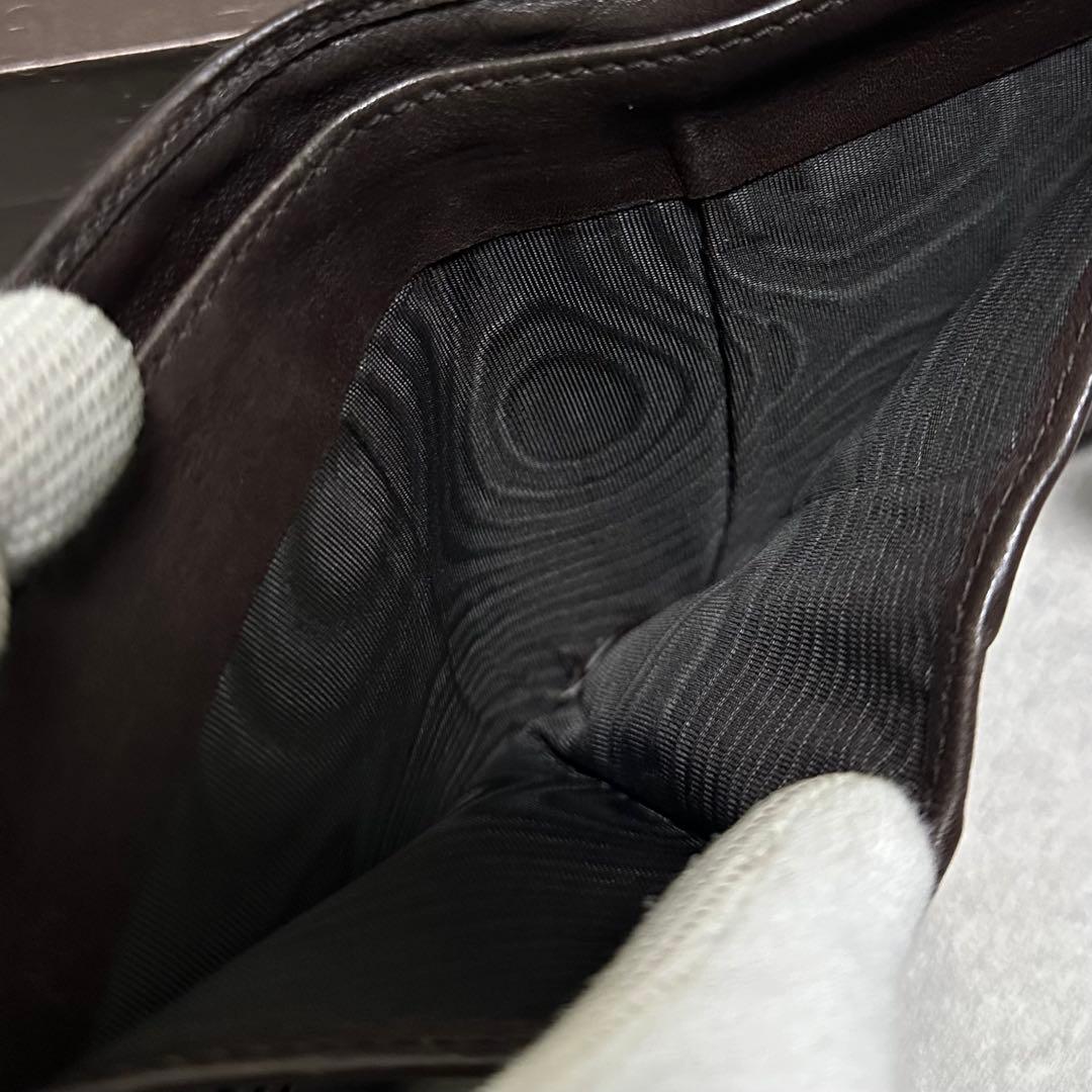 GUCCI グッチ　折り財布　メタルロゴ　Wホック　ブラウン　グッチシマ　GG