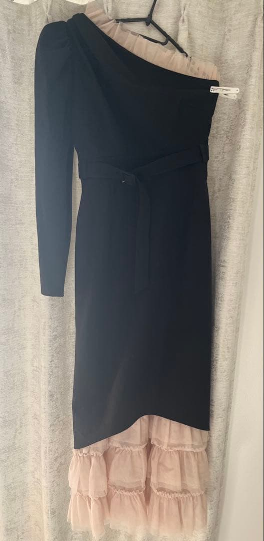 EIMY ISTOIREフリルチュールワンショルダードレス